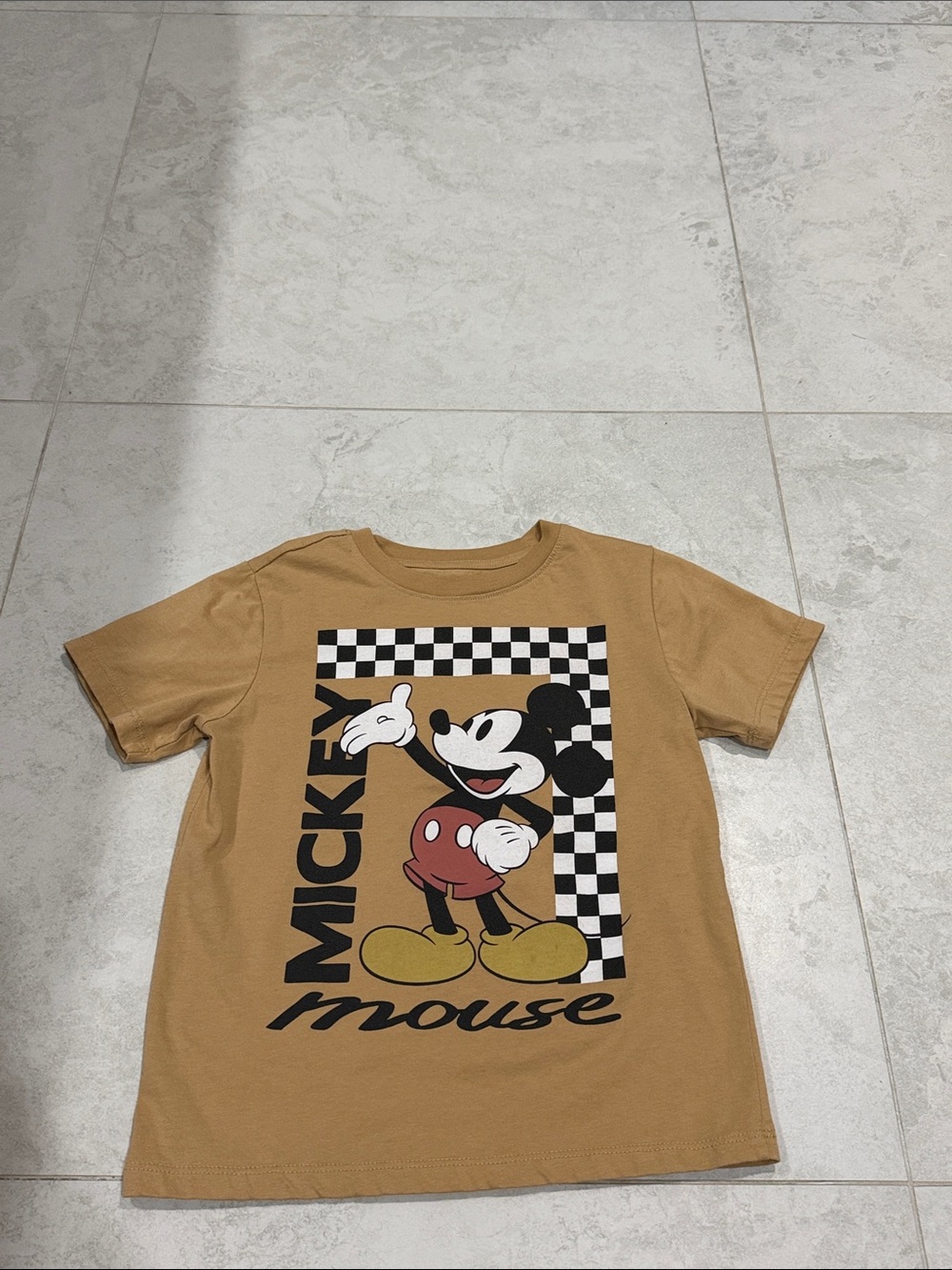 Disney Mickey Mouse Tan Graphic Short Sleeve Tee